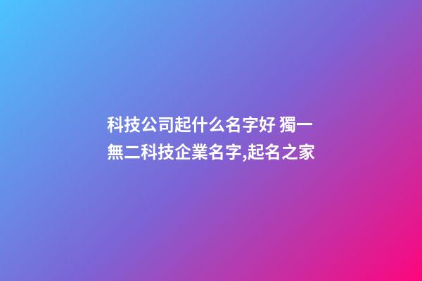 科技公司起什么名字好 獨一無二科技企業名字,起名之家